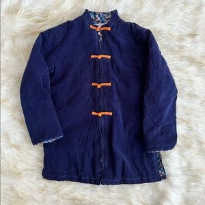 Girls Petit Poisson Lune Corduroy Blue Jacket